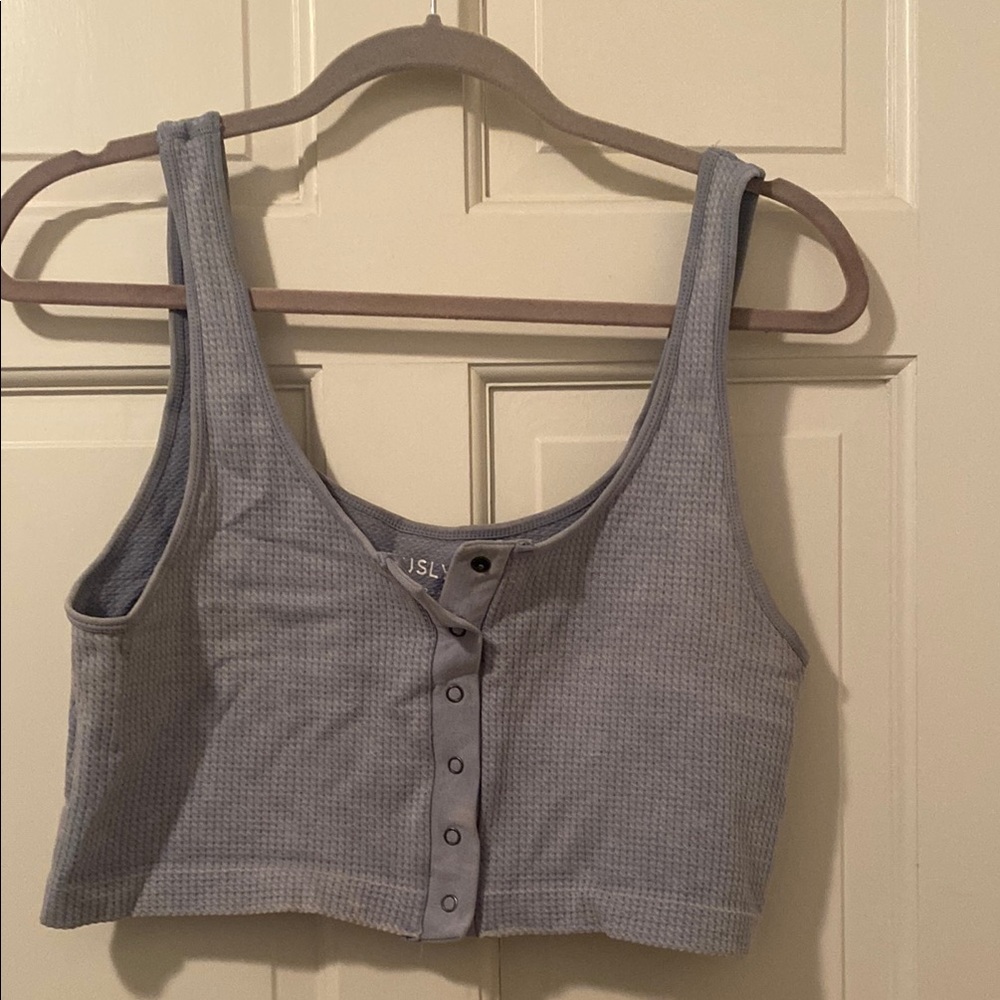 Aeropostale Gray Sleeveless Crop Tank Top